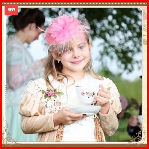 8-Piece Fascinator Hat Set with Feathers for Tea Party Wedding Events main image 7
